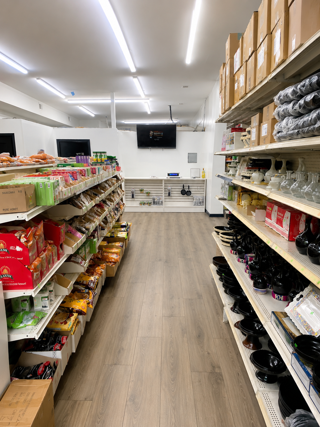 Organized snack shelves with multiple varieties