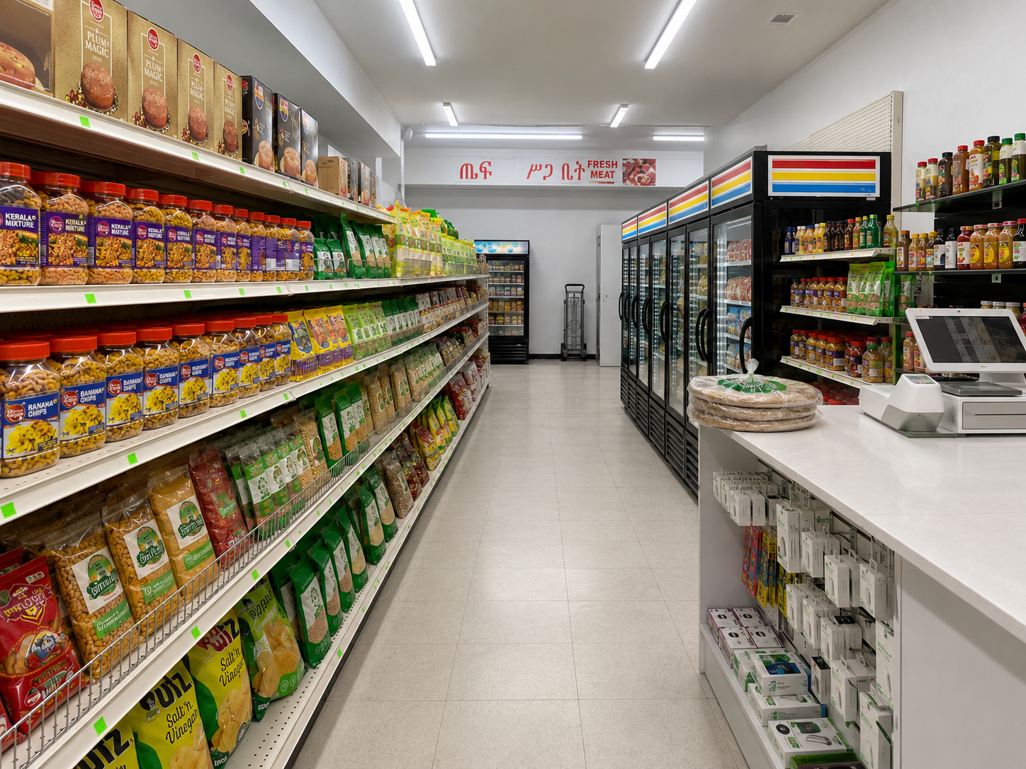 Another view of store aisles and products
